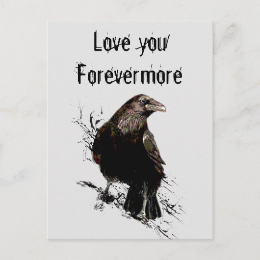 Carte Postale Love you Forevermore Fun Raven Citation (Devant)