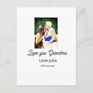 Carte Postale Love you Grandma photo name love message grandkids