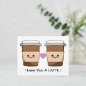 Carte Postale Love You Latte Coffee (Debout devant)