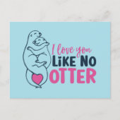 Carte Postale Love You Like No Otter Pun Drôle Saint Valentin (Devant)