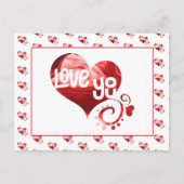 Carte Postale Love You Romantic Red Marble Heart Valentine (Devant)