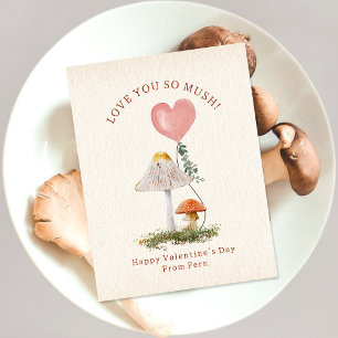 Carte Postale Love You So Mush Champignons Classroom Valentine