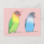 Carte postale Lovebirds d'une couleur différente (Devant)