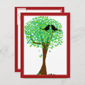 Carte Postale Lovebirds in Tree of Hearts - Spring Time Love (Devant / Derrière)