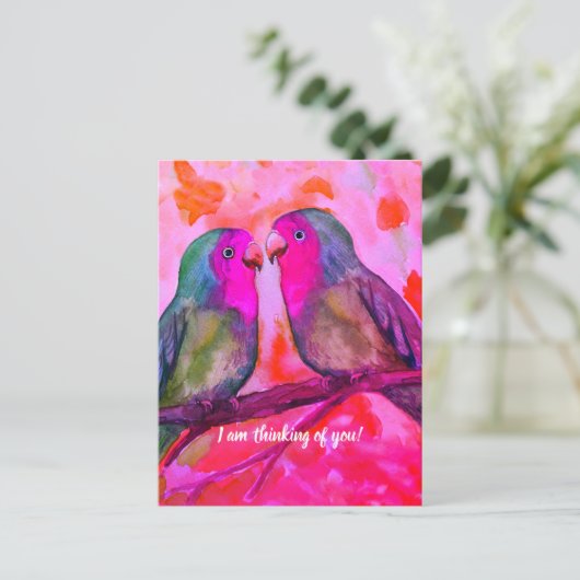 Carte Postale lovebirds Je pense à toi (Debout devant)