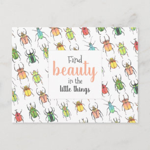 Carte Postale Lovebugs Aquarelle Beetles Trouver Beauté