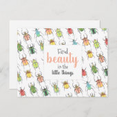 Carte Postale Lovebugs Aquarelle Beetles Trouver Beauté (Devant / Derrière)