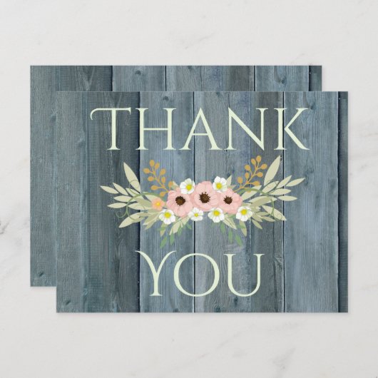 Carte Postale Lovely Green Rustic Merci (Devant / Derrière)