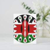 Carte Postale Lovely Hearts Kenya : Drapeau Art Motif (Debout devant)