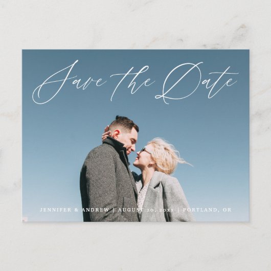 Carte Postale Lovely Script | Save the Date Photo Announcement (Devant)