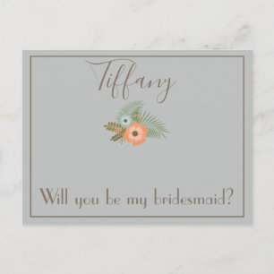 Carte Postale Lovely Will You sera ma demoiselle d'honneur flora
