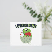 Carte Postale Loveosaurus Saint Valentin Dinosaur Dino Cute (Debout devant)
