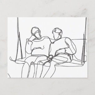Carte Postale Lovers on a Swing