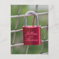 Lovers Padlock Spécialisé Red Calligraphic Texte