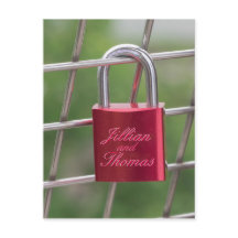 Lovers Padlock Spécialisé Red Calligraphic Texte
