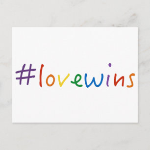 Carte Postale #lovewins l'amour gagne la fierté du mariage homos