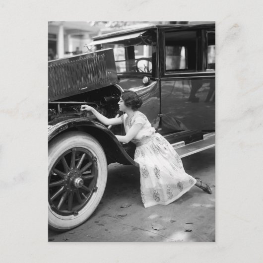 Carte Postale Loving My Old Car, années 1920 (Devant)