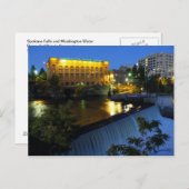 Carte Postale Lower Spokane Falls et Washington Water Power. (Devant / Derrière)