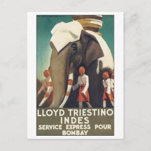 Carte Postale Loyd Triestino Indes Service Express Pour Bombay