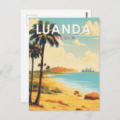 Carte Postale Luanda Angola Voyage Art Rétro (Devant / Derrière)
