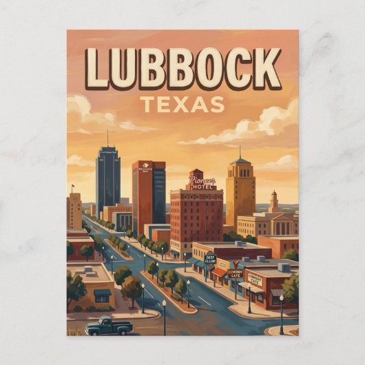 Carte Postale Lubbock Skyline Texas (Devant)