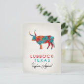 Carte Postale Lubbock Texas Colorful Longhorn (Debout devant)