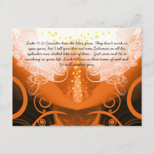 Carte Postale Luc 12:27 Voyez comment les lis poussent.