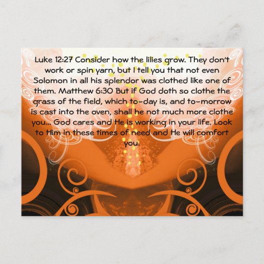 Carte Postale Luc 12:27 Voyez comment les lis poussent. (Devant)