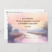 Carte Postale Luc 18:27 Jésus répondit Possible avec la Bible de (Devant / Derrière)