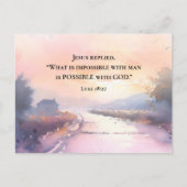 Carte Postale Luc 18:27 Jésus répondit Possible avec la Bible de (Devant)