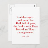 Carte Postale Luc 1: 28 ( Salut Marie ) (Devant / Derrière)