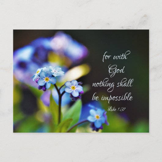 Carte Postale Luc 1:37 Car avec Dieu rien ne sera impossible (Devant)