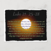 Carte Postale Luc 21:25-28 versets avec Lune (Devant)