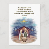 Carte Postale Luc 2:14 Gloire à Dieu Nativité Noël (Devant)