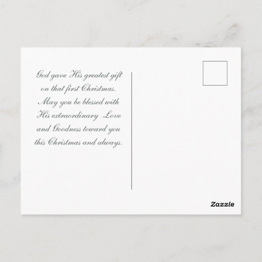 Carte Postale Luc 2:14 "Gloire à Dieu" Rose blanche Noël (Dos)