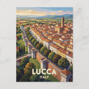 Carte Postale Lucca Italie Remparts de la ville Scène de voyage