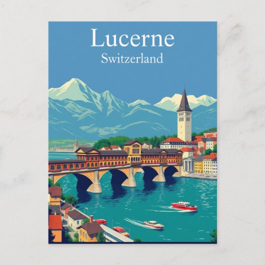 Carte Postale Lucerne, Suisse Voyage Alpine Townscape (Devant)