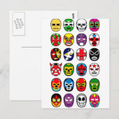 Carte Postale Lucha Libre Luchador Masques de lutte mexicaine (Devant / Derrière)