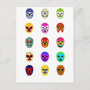 Carte Postale Lucha Libre Masque Mexicain Lutte