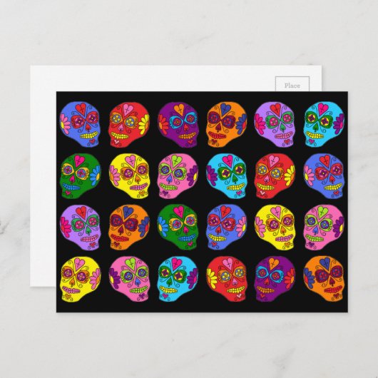 Carte Postale Lucha Libre Sugar Skull (Devant / Derrière)