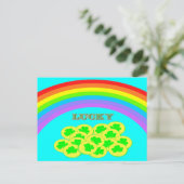 Carte Postale Lucky avec Rainbows, Gold et Shamrock (Debout devant)