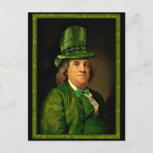 Carte Postale Lucky Ben Franklin Saint Patrick's Day