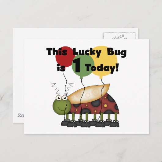 Carte Postale Lucky Bug est un Anniversaire Tshirts et cadeaux (Devant / Derrière)