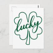 Carte Postale Lucky Clover Shamrock Leaf St. Patrick's Day Gift (Devant / Derrière)