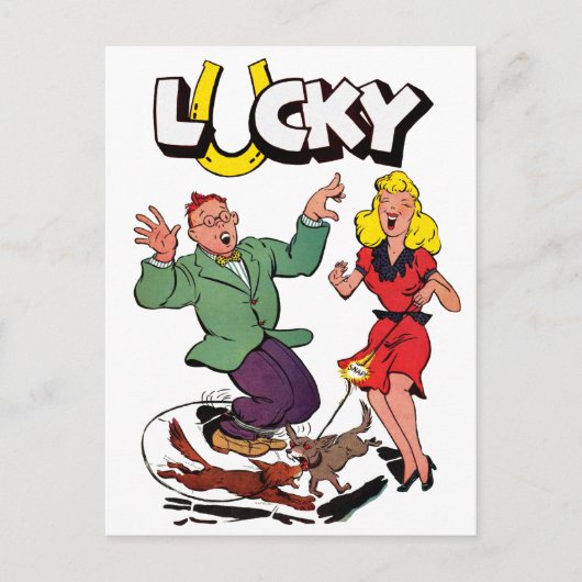 Carte Postale Lucky - Couverture de bande dessinée vintage (Devant)
