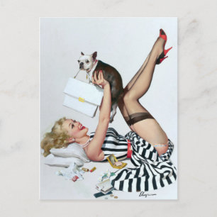 Carte Postale Lucky Dog Pin Up