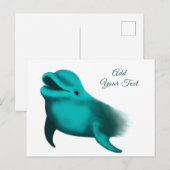 Carte Postale Lucky Dolphin - Ajouter votre texte (Devant / Derrière)