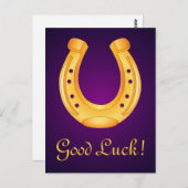 Carte Postale Lucky Golden Horseshoe Bonne chance Deep Purple (Devant / Derrière)