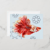 Carte postale Lucky Goldfish & Bubbles Foil (Recto/Verso)