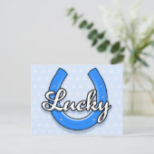Carte postale Lucky Horseshoe (bleu) (Debout devant)